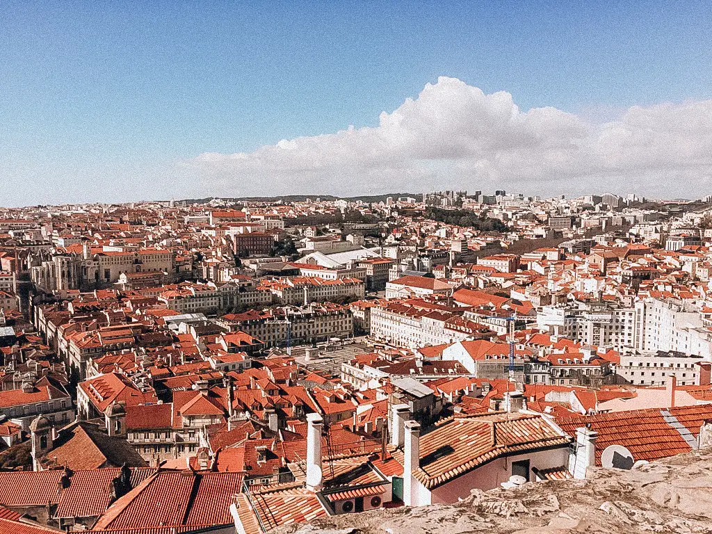 View of Lisbon houses from above