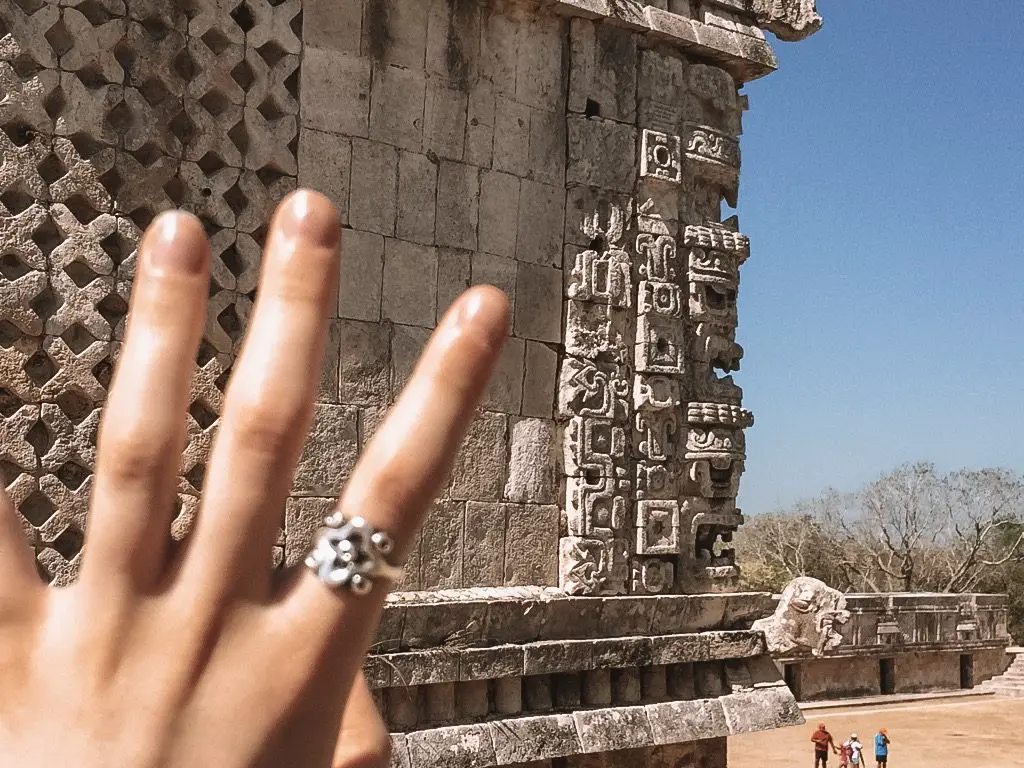 Mayan symbols Uxmal ruins
