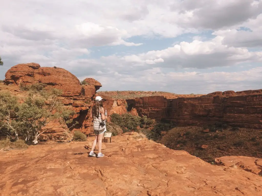 Girl hiking in Kings Canyon Australia