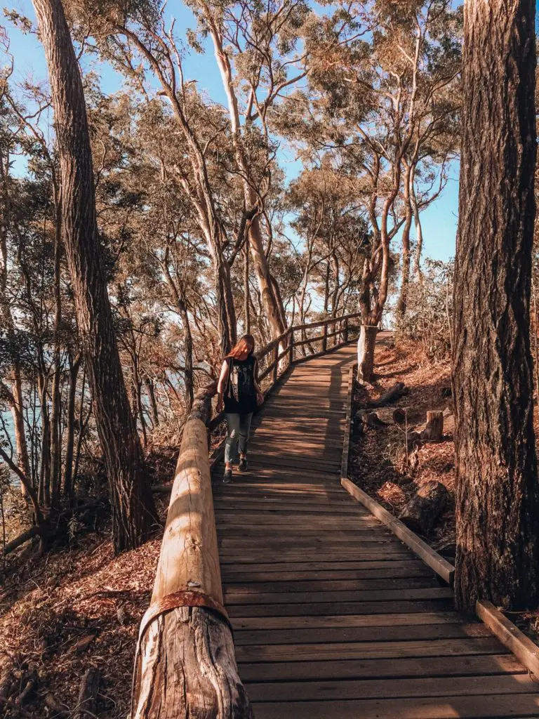 Girl on boardwalk