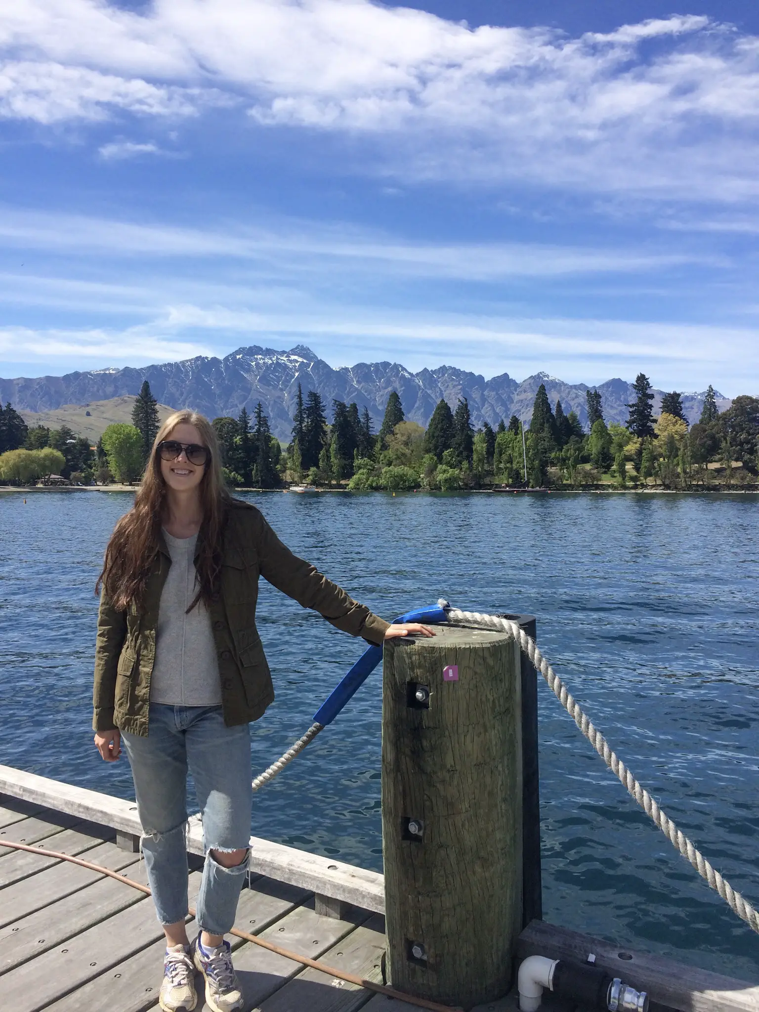 girl in front of lake Queenstown