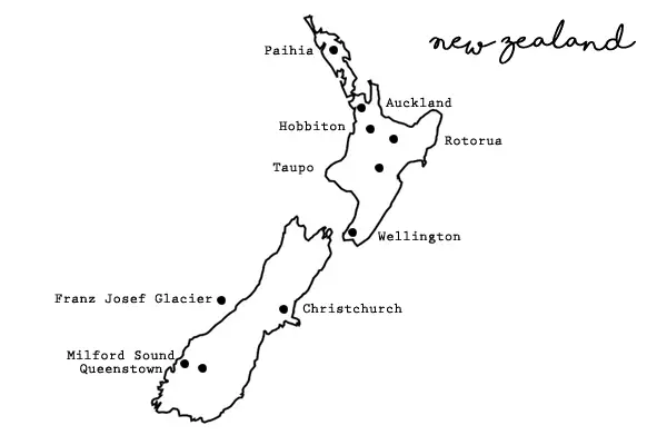 map of new zealand