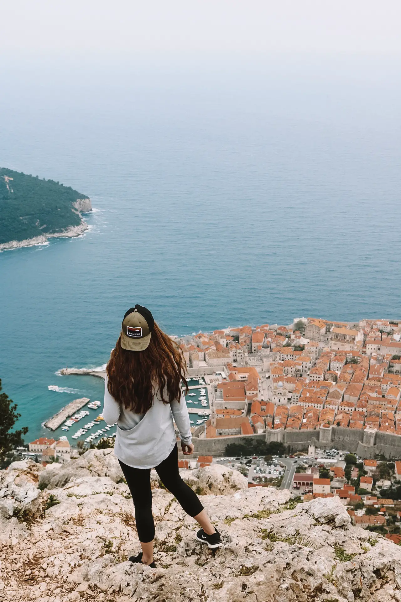 Girl overlooking Dubrovnik Croatia