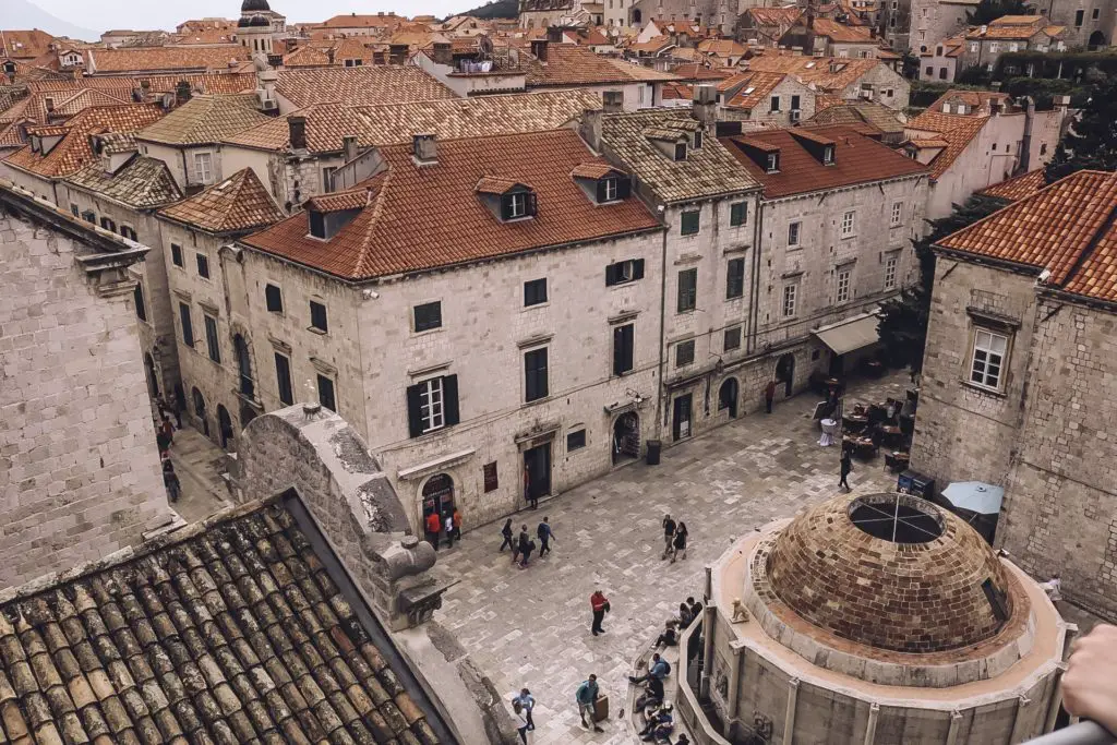 main street Dubrovnik from the city walls