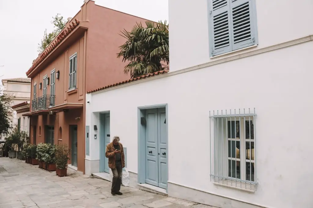 A local strolling the streets of Athens