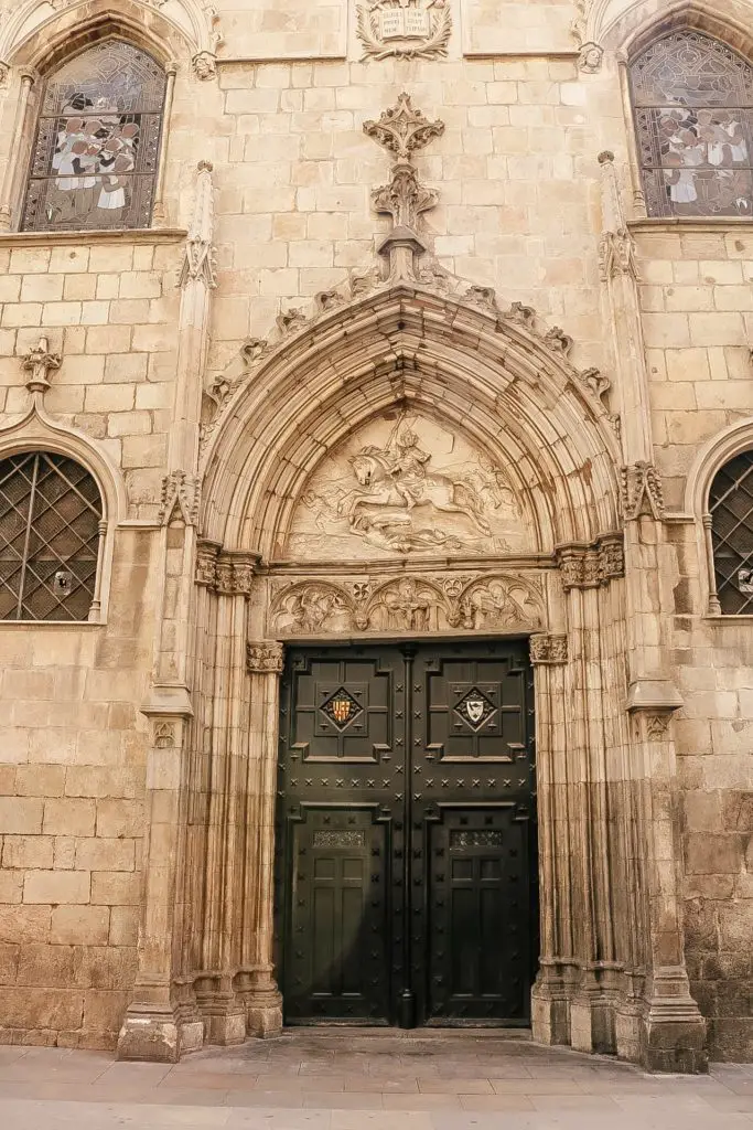 Church door Barcelona