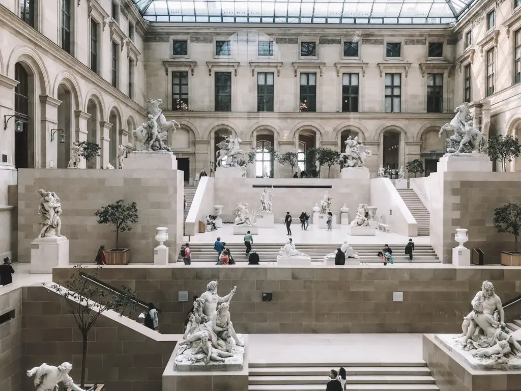 Interior of Louvre in Paris