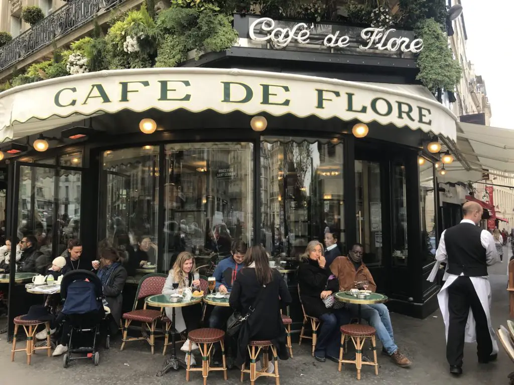 Cafe de Flore in Paris exterior