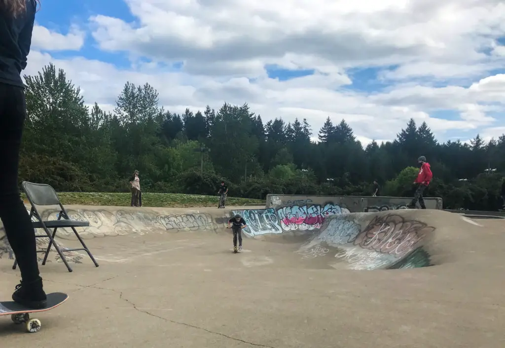 people skating in a park in Portland
